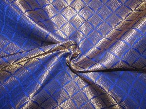Tissu brocart bleu