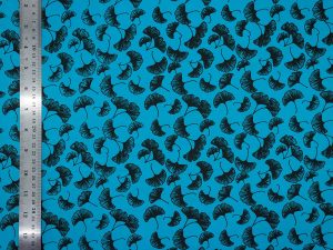 Tissu Ginkgo bleu